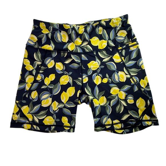 Sweaty Betty Power 6” Bike Shorts in Blue Lemon Tree Size Medium  US 8 - Picture 2 of 15